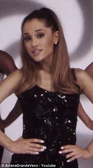 Ariana Grande Sports Sexy Black Mini Dress As Iggy Azalea