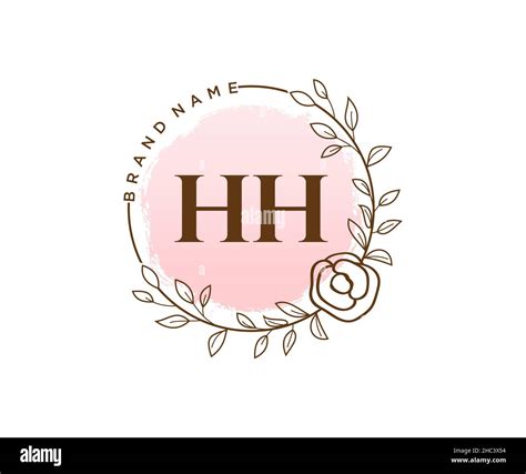 hh feminine logo usable  nature salon spa cosmetic  beauty
