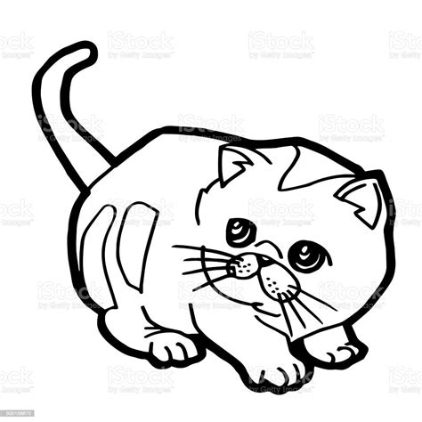 kreskówka kot kolorowanka dla dziecko na białym tle zdjęcia stockowe