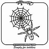 Halloween Spider Easy Coloring Print sketch template