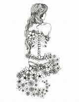 Sketch Easy Skeleton Tumblr Girl Drawings Depression Coloring Drawing Sketches Template Paintingvalley Flowers sketch template