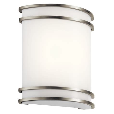 kichler led  light  tall integrated led wall sconce nickel ebay