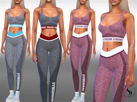 sims resource female full gym outfits  saliwa sims  downloads