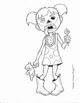 Zombie Coloring Pages Cute Disney Girl Halloween Zombies Book Cartoon Christmas Adult Fox Getdrawings Printable Color Print Inspiration Fall Designs sketch template