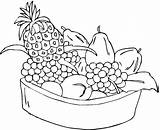 Coloring Pages Fruit Basket Fruits Printable Kids Labels sketch template