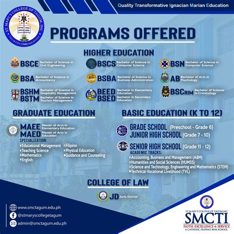 programs offered st marys college  tagum