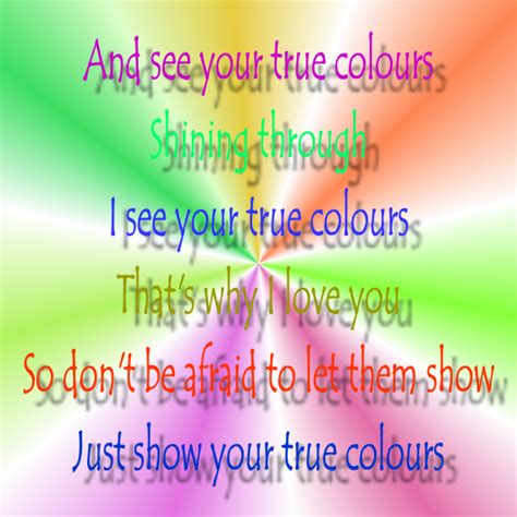 song lyric quotes in text image true colors phil