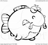 Chubby Cartoon Angry Catfish Clipart Cory Coloring Vector Sly Outlined Thoman Illustration Royalty Clipartof sketch template