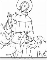Francis Assisi Coloring Saint Wolf Pages Catholic Kids Printable Thecatholickid October Choose Board Printables Sheets Mandala sketch template