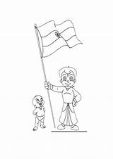 Coloring Flag Indian Chota Bhim Pages sketch template