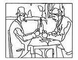 Cezanne Coloring Pages Card Players Paul Kids Mona Lisa Funny Print Getcolorings Adult Color Justcolor sketch template