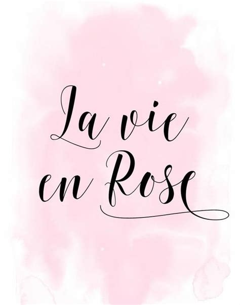 la vie en rose french quote print printable art girls room decor