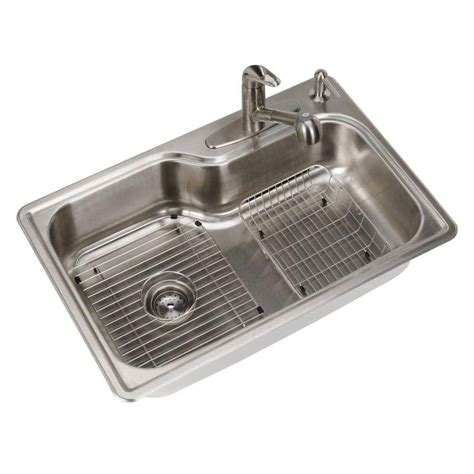 glacier bay    top mount stainless steel    hole single bowl kitchen sink sm