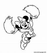 Cheerleader Coloring Minnie 1c61 Disney Pages Printable Color sketch template