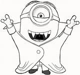 Minions Minion Vampire Pages Coloring Drawing Halloween Cute Coloringpagesfortoddlers sketch template