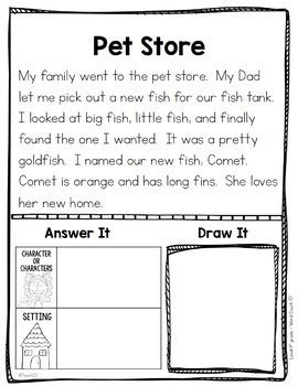 fluency passages comprehension st grade kindergarten  teach michelle