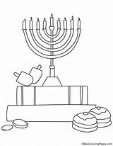 Menorah Hanukkah Candles Coloring Burning Pages sketch template