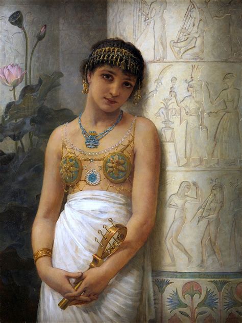 Long Edwin Longsden An Egyptian Girl With A Sistrum Egyptian Girl