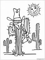 Cactus Desert Coloring Pages Color Printable sketch template