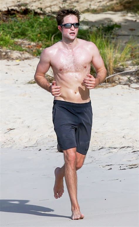 Robert Pattinson Does Shirtless Workout On Antigua Beach Pics