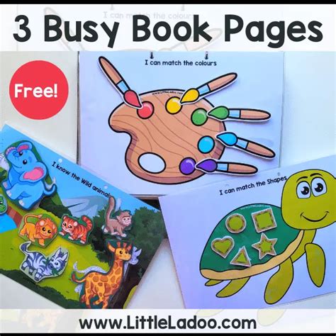 busy book printable  fun activities  toddlers
