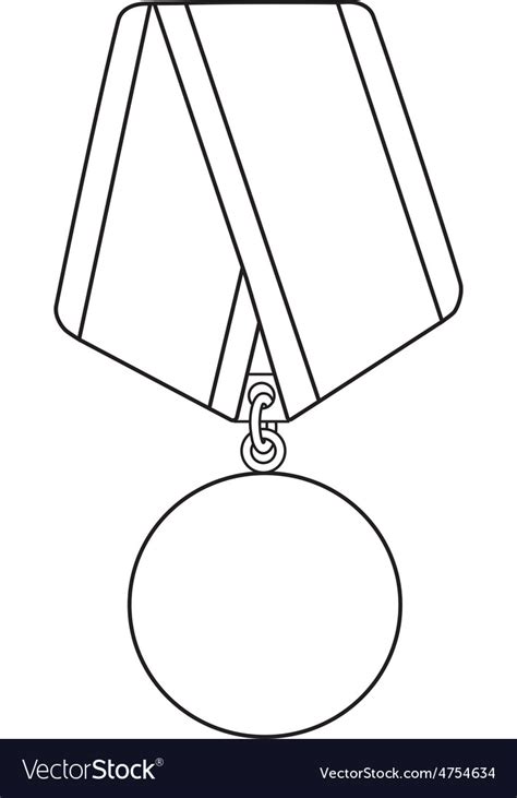 medal outline drawing royalty  vector image