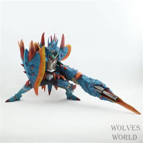 shipping original  monster hunter lagiacrus armor gunlance blademaster figure set pvc