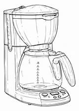 Coloring Coffee Machine Electronics Pages Large sketch template
