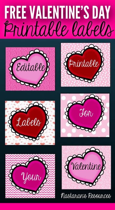 valentines day gift tags  printable  editable
