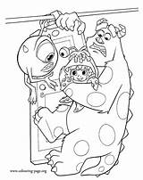 Monsters Inc Coloring Pages Disney Colouring Printable Boo Mike Sulley Monster Factory Color Inside Adult Sheets Book Print Kids East sketch template