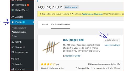 rss image feed wordpress plugin tutorial consigli web