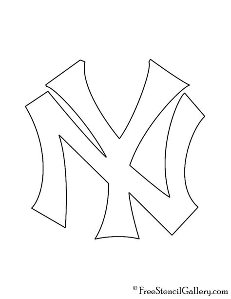 mlb  york yankees logo stencil  york yankees logo
