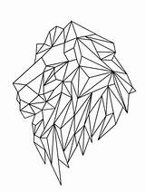 Lion Geometric Drawing Animal Tattoos Geométrico Tattoo Leon Geometrico Kleurplaten Geometrische Desenho Animais Arte Em Tekeningen Leão Geometricas Vormen Fun sketch template