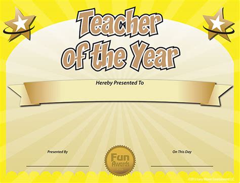 funny award ideas  teacher   year award certificate template