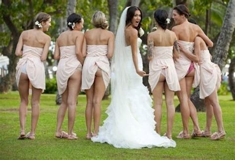 the bare butt bridesmaid wedding photo trend may be a hoax so everyone