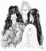 Aerosmith Album Draw Line Cover Covers Greatest Hirschfeld Al Choose Board Lp Rock sketch template