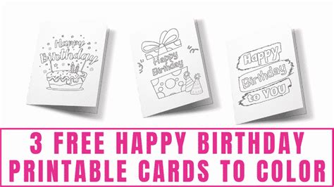 happy birthday printable cards  color freebie finding mom