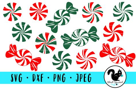 red  green peppermints candies  wrappers svg  svgs