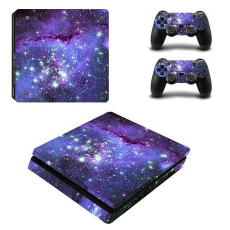 stickers ps slim galaxy  stickers pour manette gaming univers