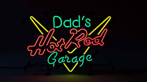 dad s hot rod garage window neon sign at kissimmee 2022 as m284 mecum