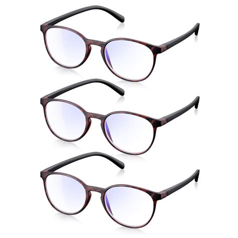 read optics 3 pack brown tortoiseshell round blue light blocking