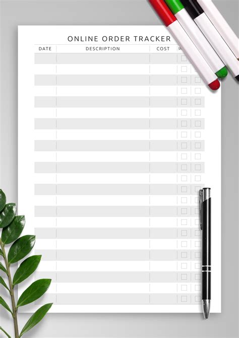 purchase tracker template