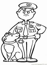 Policeman Coloring Dog Pages Color Dogs Printable Police Officer Animals Gif Hero sketch template