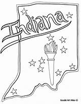 Indiana Pages Coloring State Broncos Boise Doodle Printable Kids Alley States Template sketch template
