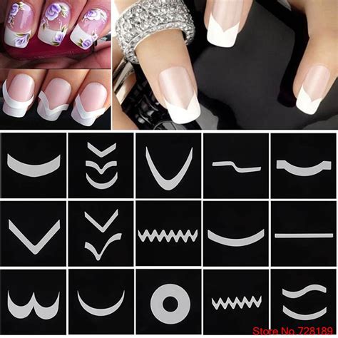 french manicure diy nail art tips guides stickers stencil strip in