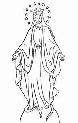 Virgin Immaculate sketch template