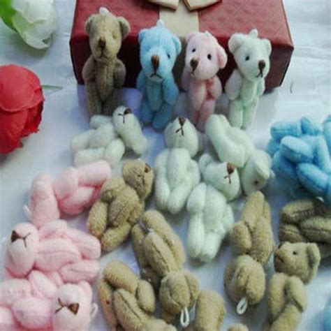 wholesale 100pcs 3cm mini joint bear bare teddy bear doll cell phone pendant cartoon plush