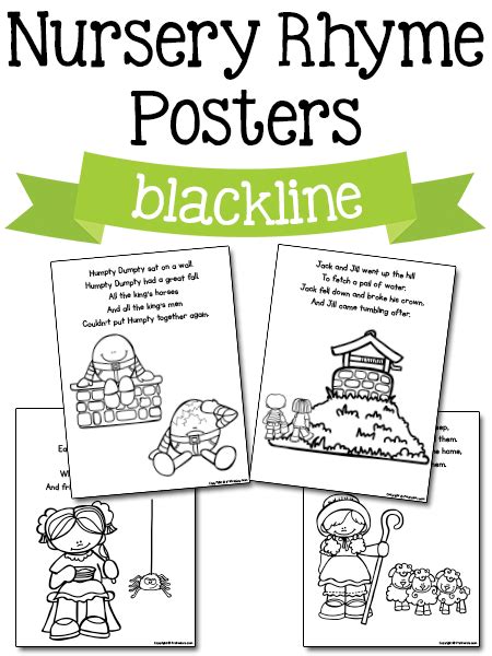 nursery rhyme worksheets  preschool worksheets master