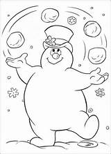 Frosty Snowman Coloring Pages Printable Juggling Snowballs sketch template