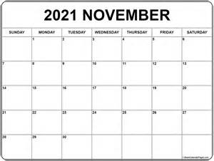 printable november  calendar  letter templates